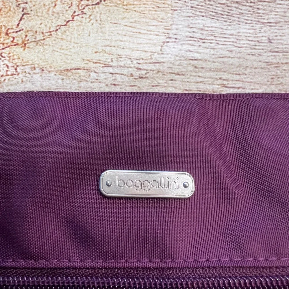 Baggallini Any Day Tote Plum Purple Nylon RFID Crossbody Travel Bag